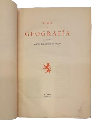 Fernández de Enciso, Martín.- SUMA DE GEOGRAFÍA