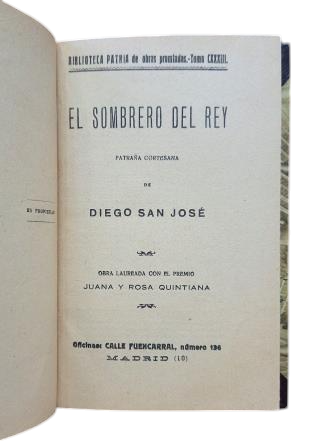 San José, Diego.- THE KING'S HAT (COURTLY FAKE)