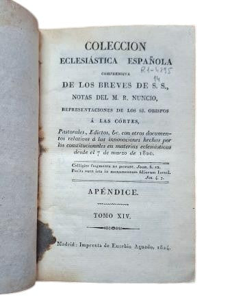 COMPREHENSIVE SPANISH ECCLESIASTICAL COLLECTION OF THE BRIEFS OF HIS HOLINESS VOLUME XIV