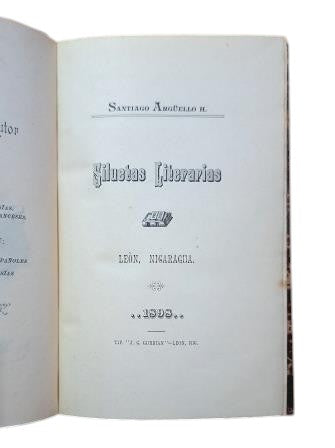 Argüello, Santiago.- LITERARY SILHOUETTES (First edition, dedicated)