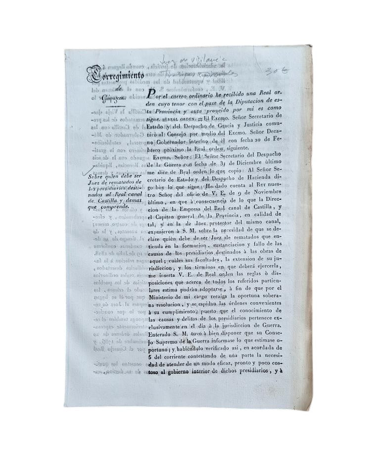 CORREGIMIENTO DE GUIPUZCOA. SOBRE QUIEN DEBE SER JUEZ DE REMATADOS (1832)