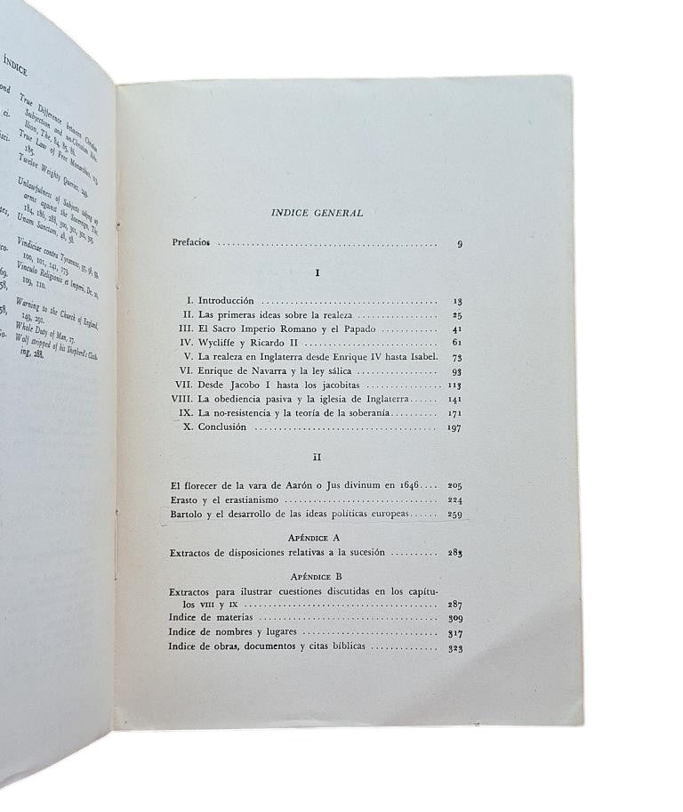 Neville Figgis, John.- EL DERECHO DIVINO DE LOS REYES Y TRES ENSAYOS ADICIONALES