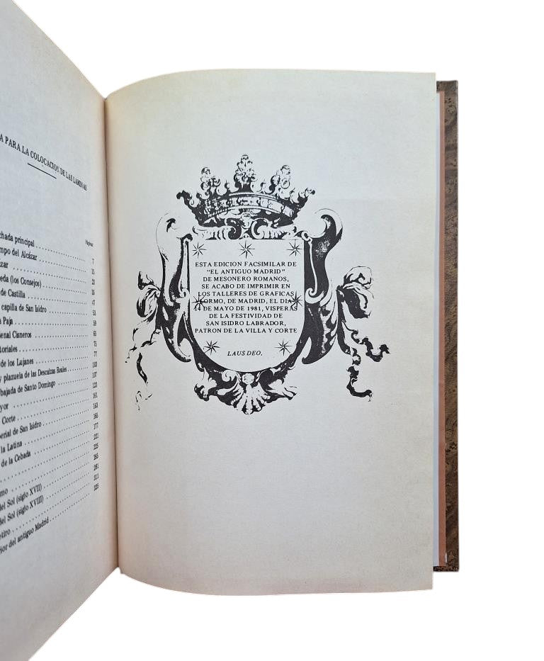 Mesonero Romanos, Ramón de.- EL ANTIGUO MADRID (EDICIÓN FACSÍMIL DE LA DE 1861)
