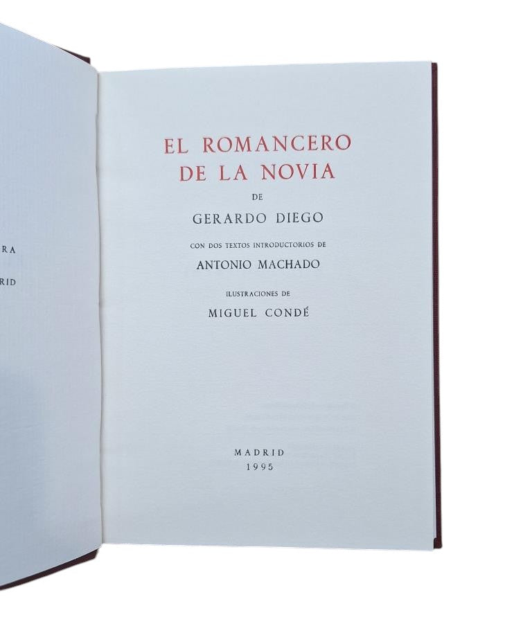 Diego, Gerardo.- EL ROMANCERO DE LA NOVIA
