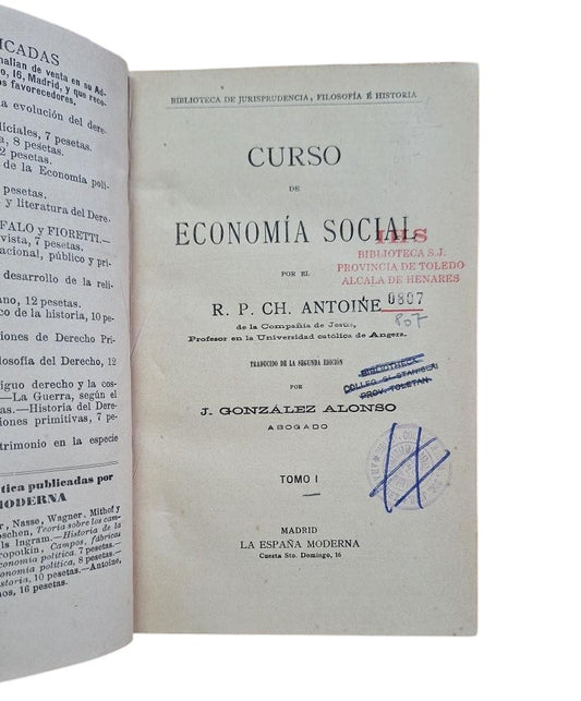 Antoine, Ch.- SOCIAL ECONOMY COURSE (I - II)