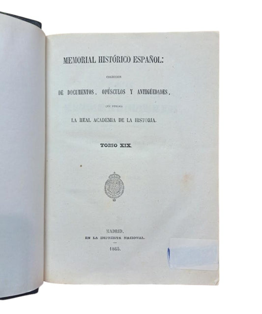 SPANISH HISTORICAL MEMORIAL. VOLUME XIX. LETTERS FROM SOME FATHERS OF THE SOCIETY OF JESUS (VOLUME VII)