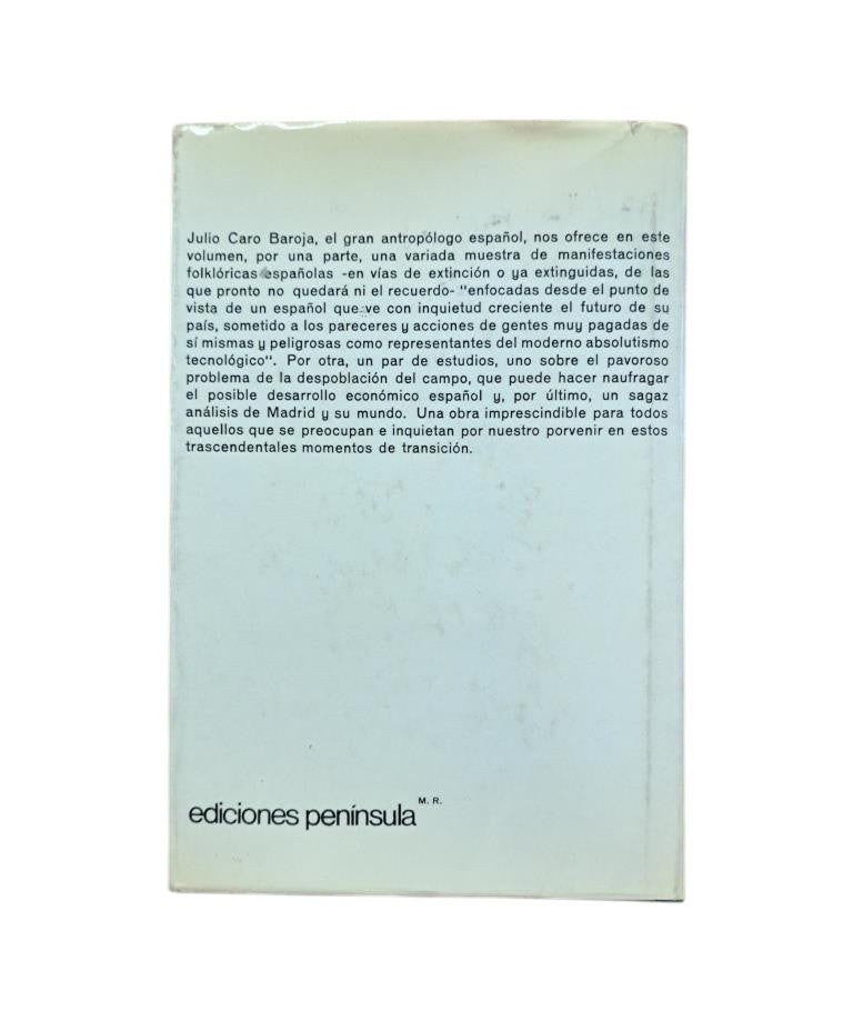 Caro Baroja, Julio.- ESTUDIOS SOBRE LA VIDA TRADICIONAL ESPAÑOLA