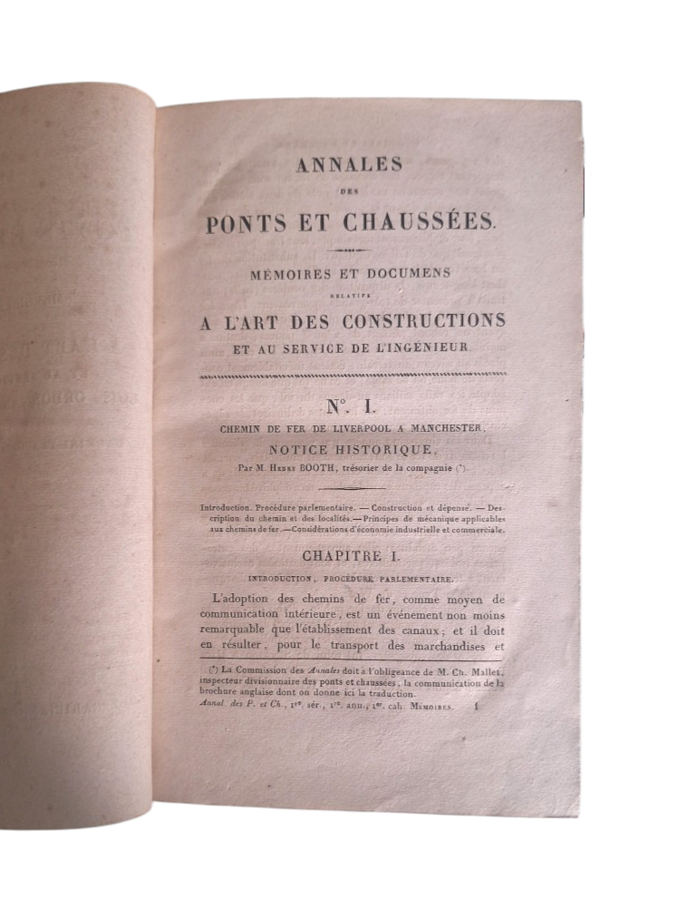 ANNALES DES PONTS ET CHAUSSÉES. Mémoires et Documents, 59 vols. Lois et Ordonnances, 28 vols. Planches, 7 vols.