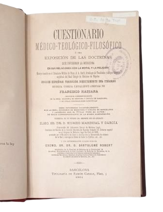 Scotti / Massana.- MEDICAL-THEOLOGICAL-PHILOSOPHICAL QUESTIONNAIRE