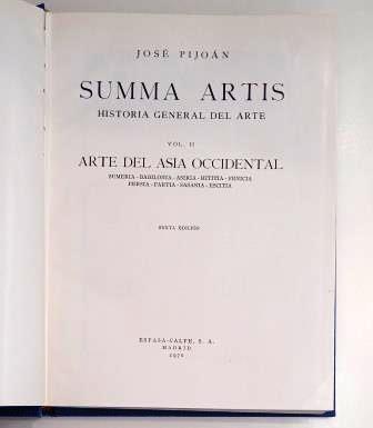 Pijoan. José.- ART OF WESTERN ASIA. SUMERIA- BABYLON - ASSYRIA - HITITIA - PHENICIA - PERSIA - PARTIA - SASANIA - SCYTHIA