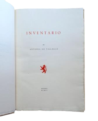 Villegas, Antonio de.- INVENTARIO (TOMO I)