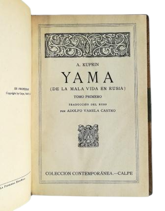 Kuprin, A.- YAMA (DE LA MAUVAISE VIE EN RUSSIE)