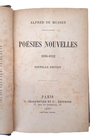 Musset, Alfred de.- NOUVELLES POÉSIES 1836-1852