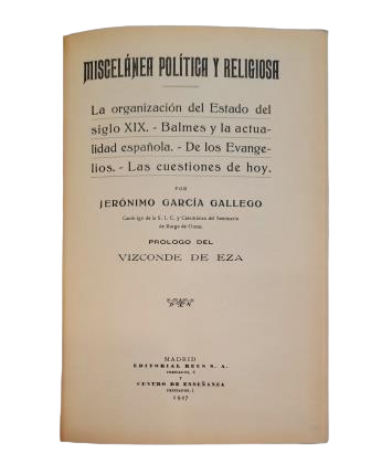 García Gallego, Jerónimo.- DIVERS POLITIQUE ET RELIGIEUX