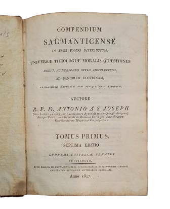 S. Joseph, Antonio a.- COMPENDIUM SALMANTICENSE (I-II-III)