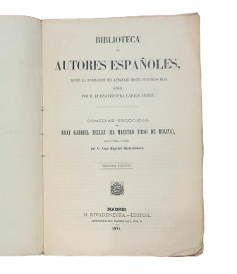 Fray Gabriel Téllez (el Maestro Tirso de Molina).- COMEDIAS ESCOGIDAS