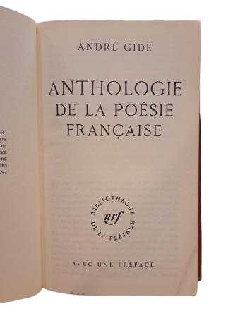 Gide, André.- ANTHOLOGIE DE LA POÉSIE FRANÇAISE