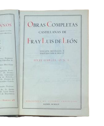 León, Fray Luis de.- OBRAS COMPLETAS CASTELLANAS
