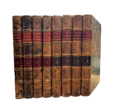 Ortega Rubio, Juan.- HISTOIRE DE L'ESPAGNE (8 VOLUMES)