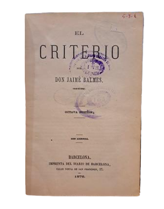 Balmes, Jaime.- THE CRITERION