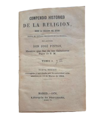 Pinton, José.- COMPENDIUM HISTORIQUE DE LA RELIGION (I - II)