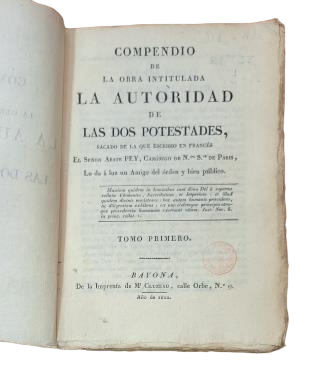 Abbé Pey.- THE AUTHORITY OF THE TWO POWERS (I - II)