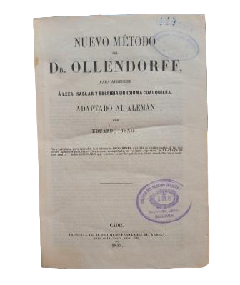 Benot, E. - LA NOUVELLE MÉTHODE DU DR OLLENDORF ADAPTÉE À L'ALLEMAND. GRAMMAIRE + CORRIGÉ DES SUJETS