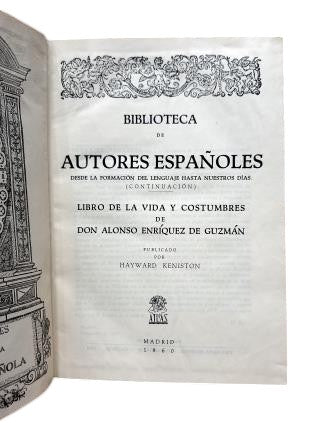 Enríquez de Guzmán, A.- LIBRO DE LA VIDA Y COSTUMBRES DE DON ALONSO ENRÍQUEZ DE GUZMÁN