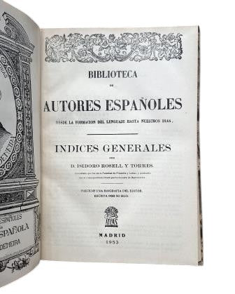 Rosell y Torres, Isidoro. — INDEX GÉNÉRAUX. BIBLIOTHÈQUE DES AUTEURS ESPAGNOLS