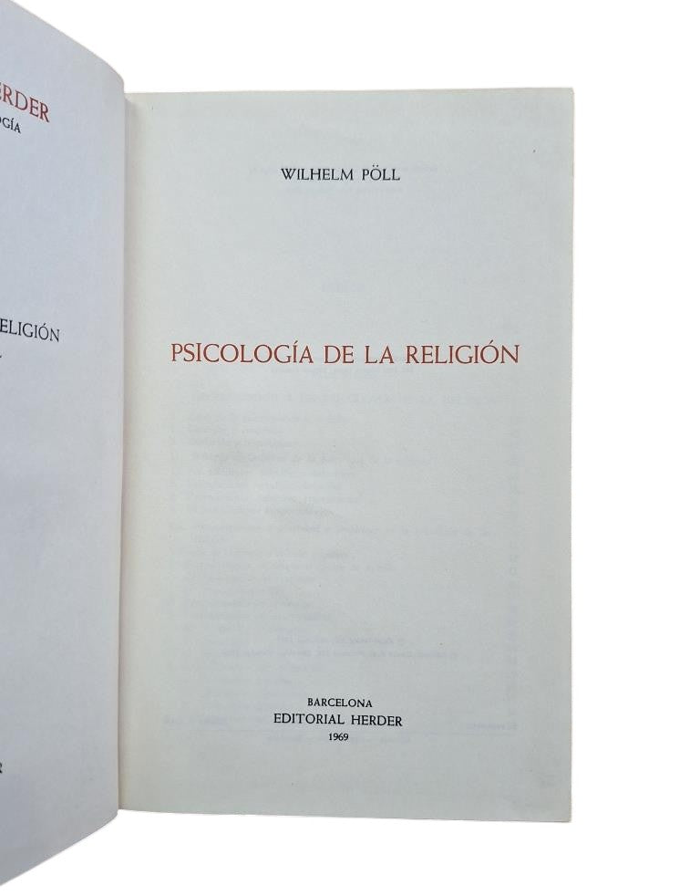 Pöll, Wilhelm.- PSYCHOLOGIE DE LA RELIGION