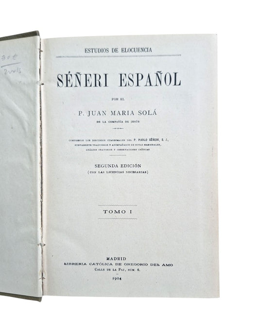 Solá, Juan María.- SÉÑERI ESPAÑOL (I - II)