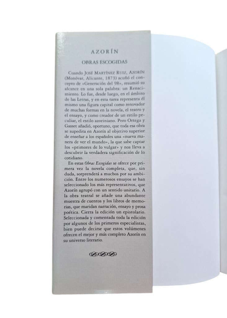 Azorín - SELECTED WORKS (III) THEATRE. SHORT STORIES. MEMOIRS. LETTERS