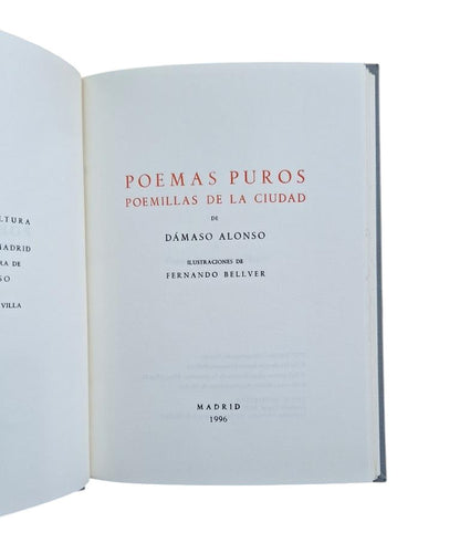 Alonso, Dámaso.- PURE POEMS. LITTLE POEMS OF THE CITY