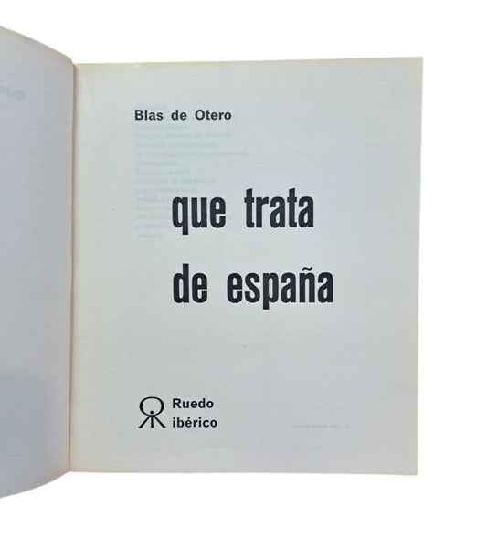 Otero, Blas de.- WHICH DEALS WITH SPAIN