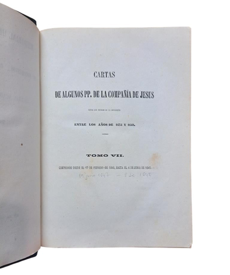 SPANISH HISTORICAL MEMORIAL. VOLUME XIX. LETTERS FROM SOME FATHERS OF THE SOCIETY OF JESUS ​​(VOLUME VII)