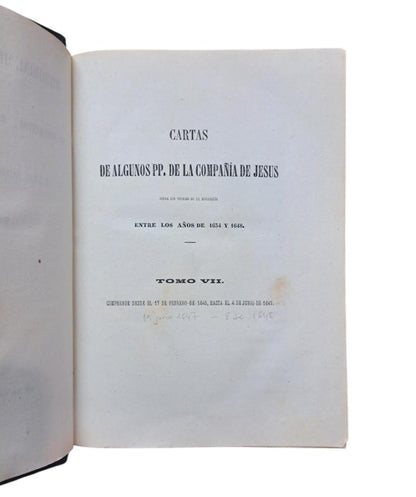 SPANISH HISTORICAL MEMORIAL. VOLUME XIX. LETTERS FROM SOME FATHERS OF THE SOCIETY OF JESUS ​​(VOLUME VII)