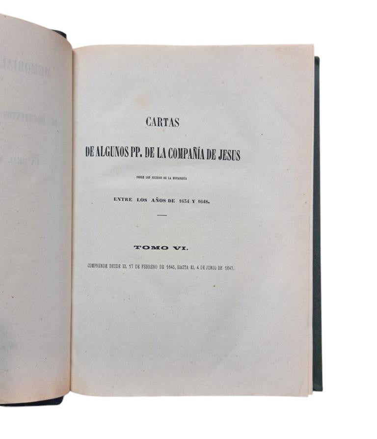 MEMORIAL HISTÓRICO ESPAÑOL. TOMO XVIII. CARTAS DE ALGUNOS PP. DE LA COMPAÑÍA DE JESÚS (TOMO VI)