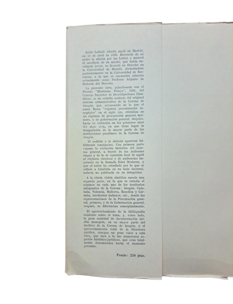 Lalinde Abadía, Jesús.- LA GOBERNACIÓN GENERAL EN LA CORONA DE ARAGÓN