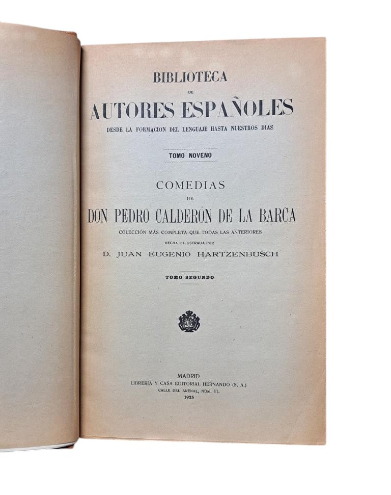 Calderón de la Barca, Pedro.- COMEDIES II (LIBRARY OF SPANISH AUTHORS)