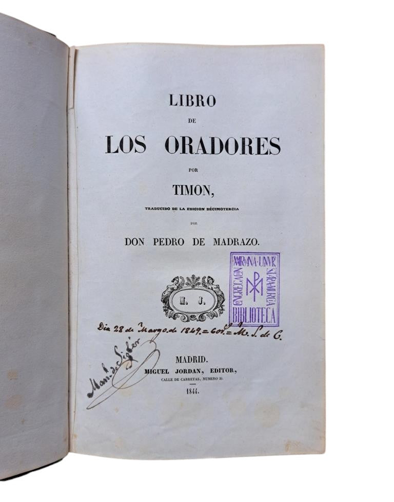 Timón.- LIBRO DE LOS ORADORES
