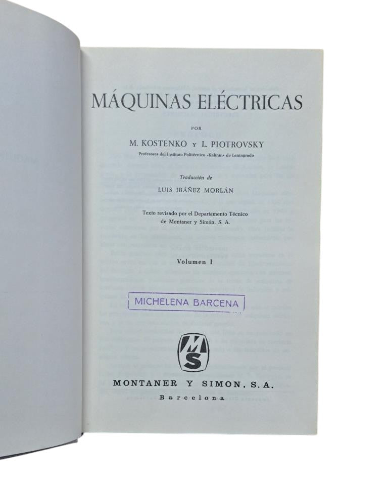 Kostenko, M & Piotrovsky. L.- MÁQUINAS ELÉCTRICAS (I-II)