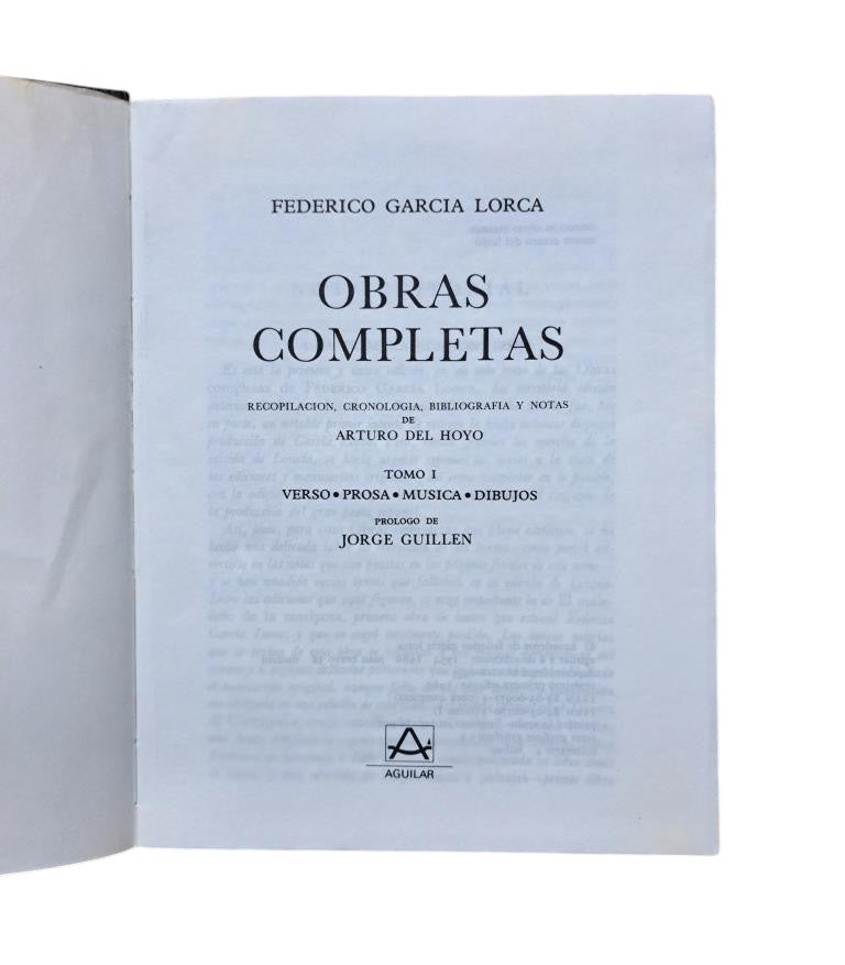 García Lorca, Federico.- COMPLETE WORKS (I - II)