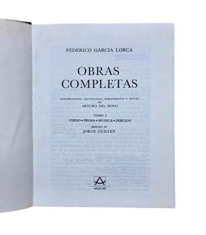 García Lorca, Federico.- COMPLETE WORKS (I - II)