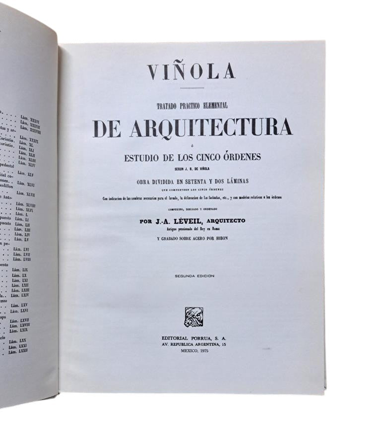 Viñola &amp; Léveil - Elementary Practical Treatise on Architecture or Study of the Five Orders
