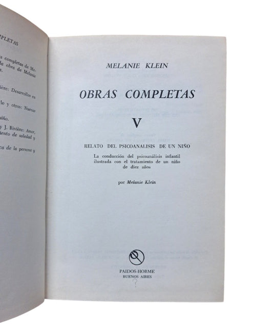 Klein, Melanie.- OBRAS COMPLETAS V