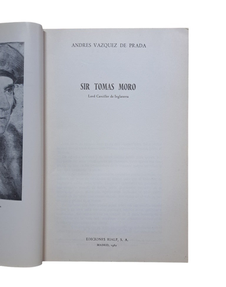 Vázquez de Prada, Andrés.- SIR TOMAS MORO. LORD CANCILLER DE INGLATERRA
