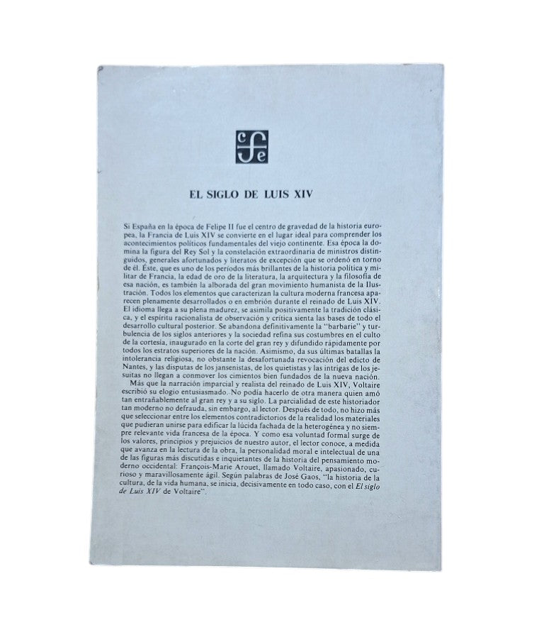 Voltaire.- EL SIGLO DE LUIS XIV