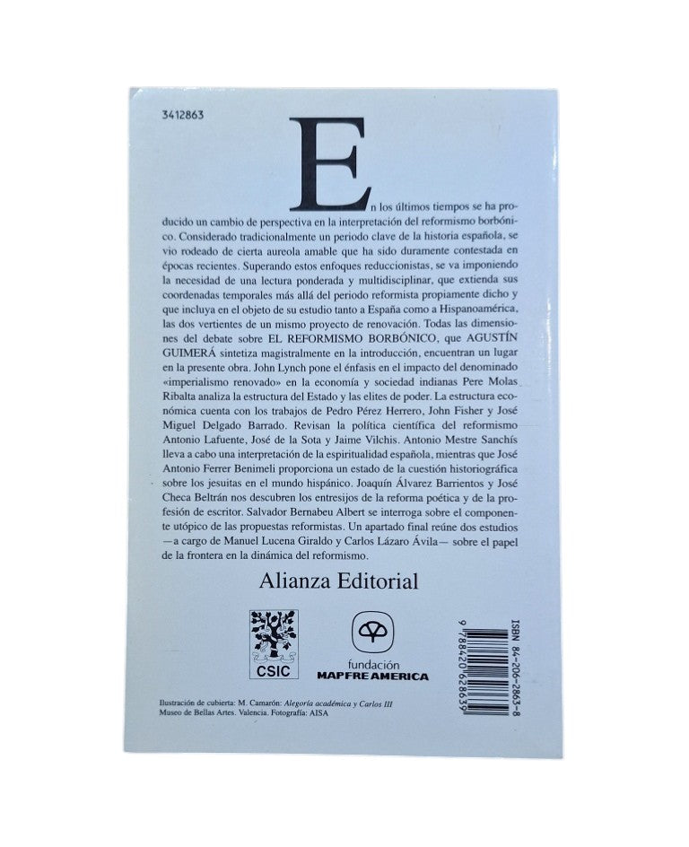Guimerá, Agustín (ed.).- EL REFORMISMO BORBÓNICO. UNA VISIÓN INTERDISCIPLINAR