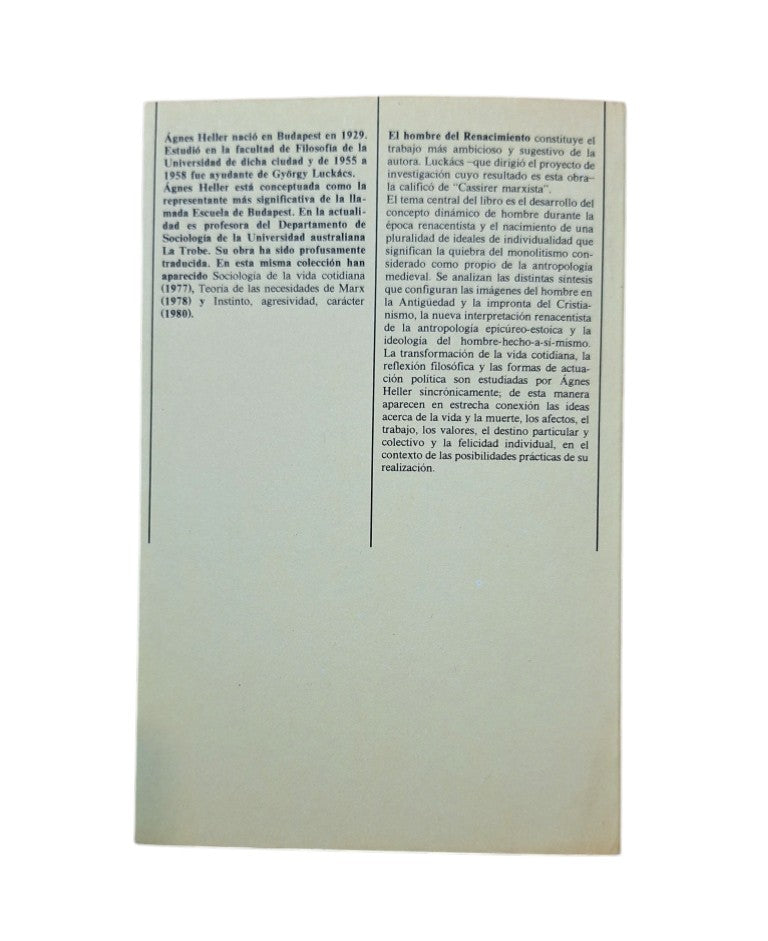 Heller, Ágnes.- EL HOMBRE DEL RENACIMIENTO