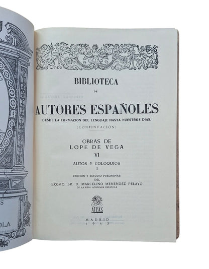 Vega, Lope de.- AUTOS Y COLOQUIOS (3 VOLS.)